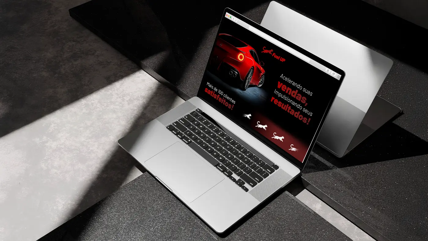 Notebook com uma apresentação da Fuel Up
